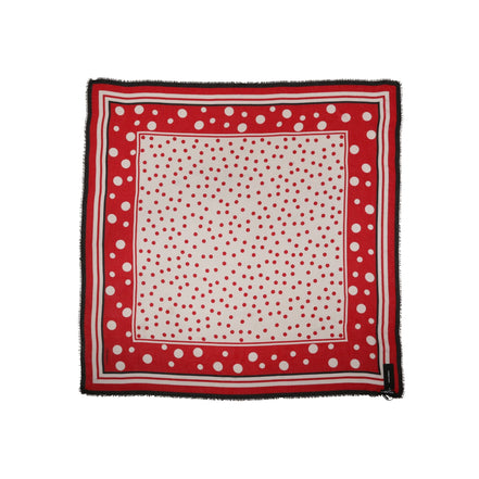 Dolce & Gabbana Red Polka Dot Print Square Stole 130cm x 130cm Scarf