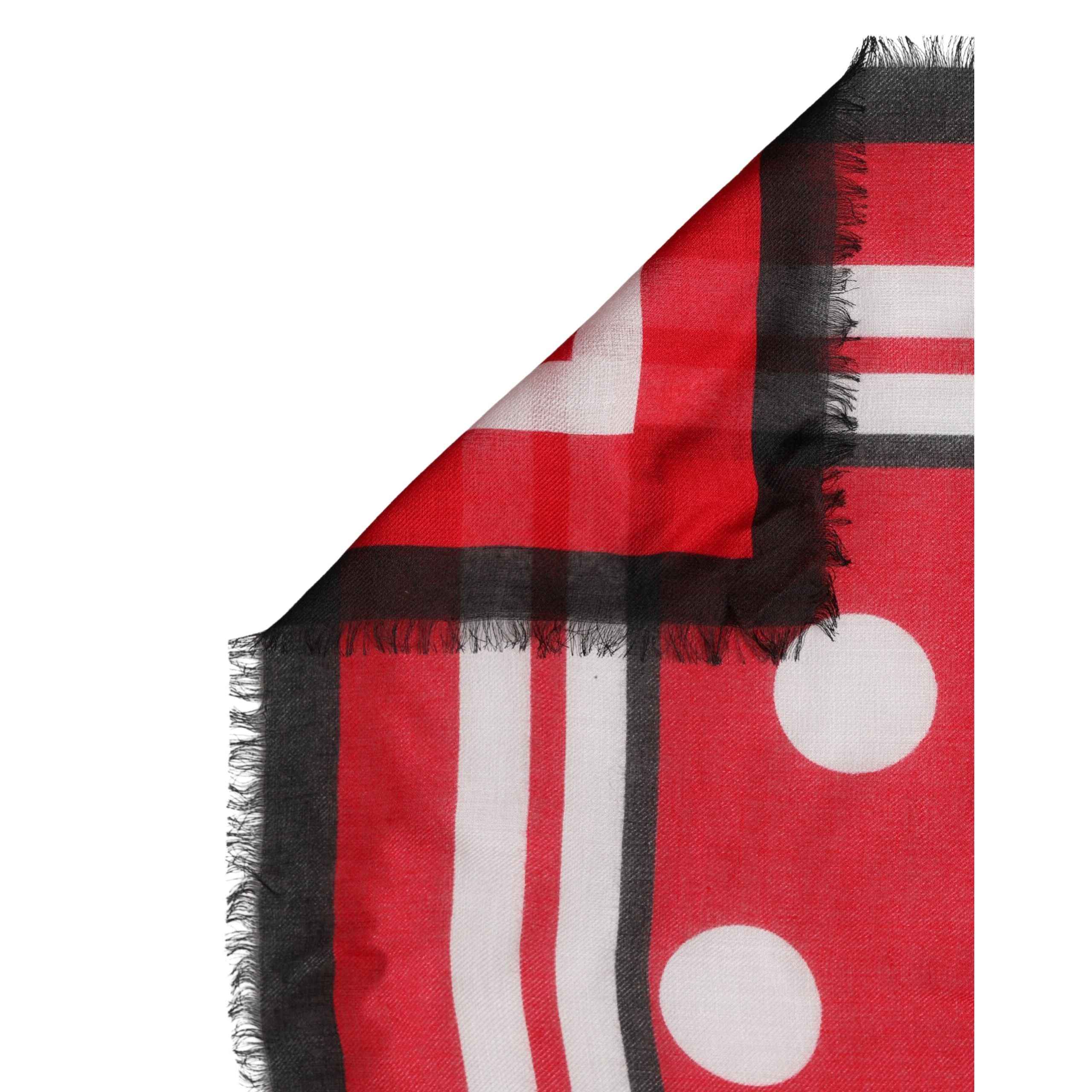 Dolce & Gabbana Red Polka Dot Print Square Stole 130cm x 130cm Scarf
