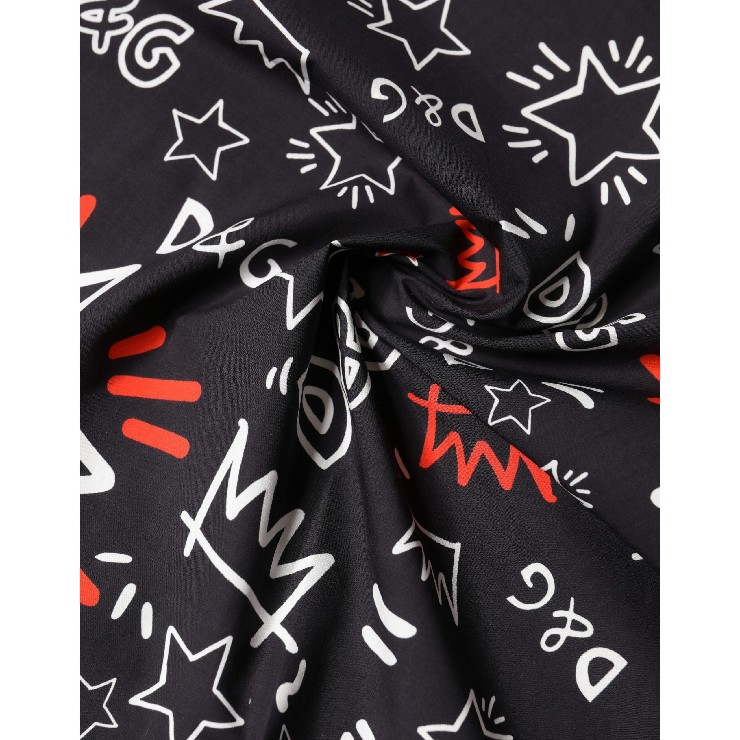 Dolce & Gabbana Black White Red DG Crown Cotton Foulard 47cm x 46cm Scarf