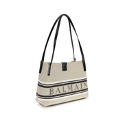 Balmain Beige Cotton Shoulder Bag