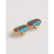 Dolce & Gabbana Gold Brass BOOM Cartoon Crystal Clip-On