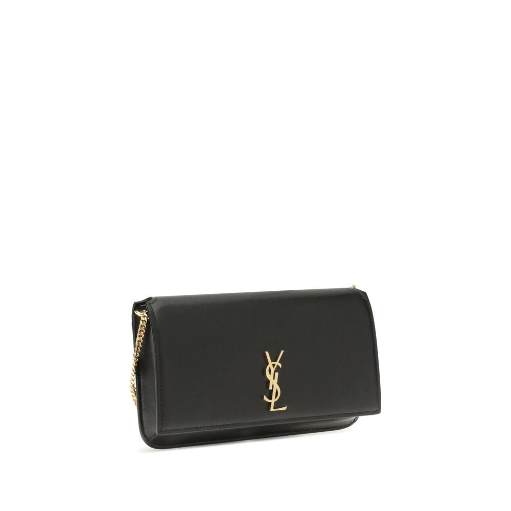 Saint Laurent Husă Telefon Neagră din Piele