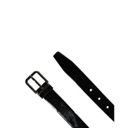 Dolce & Gabbana Black Classic Leather Metal Buckle Belt