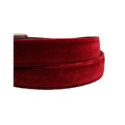 Curea Dolce & Gabbana din catifea bordeaux cu bumbac și cataramă metalică