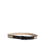 Dolce & Gabbana Beige Woven Leather Metal Buckle Belt