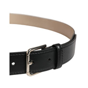 Dolce & Gabbana Beige Woven Leather Metal Buckle Belt