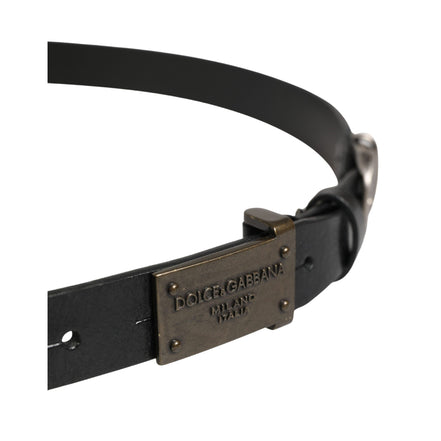 Dolce & Gabbana Black Classic Leather Logo Buckle Belt