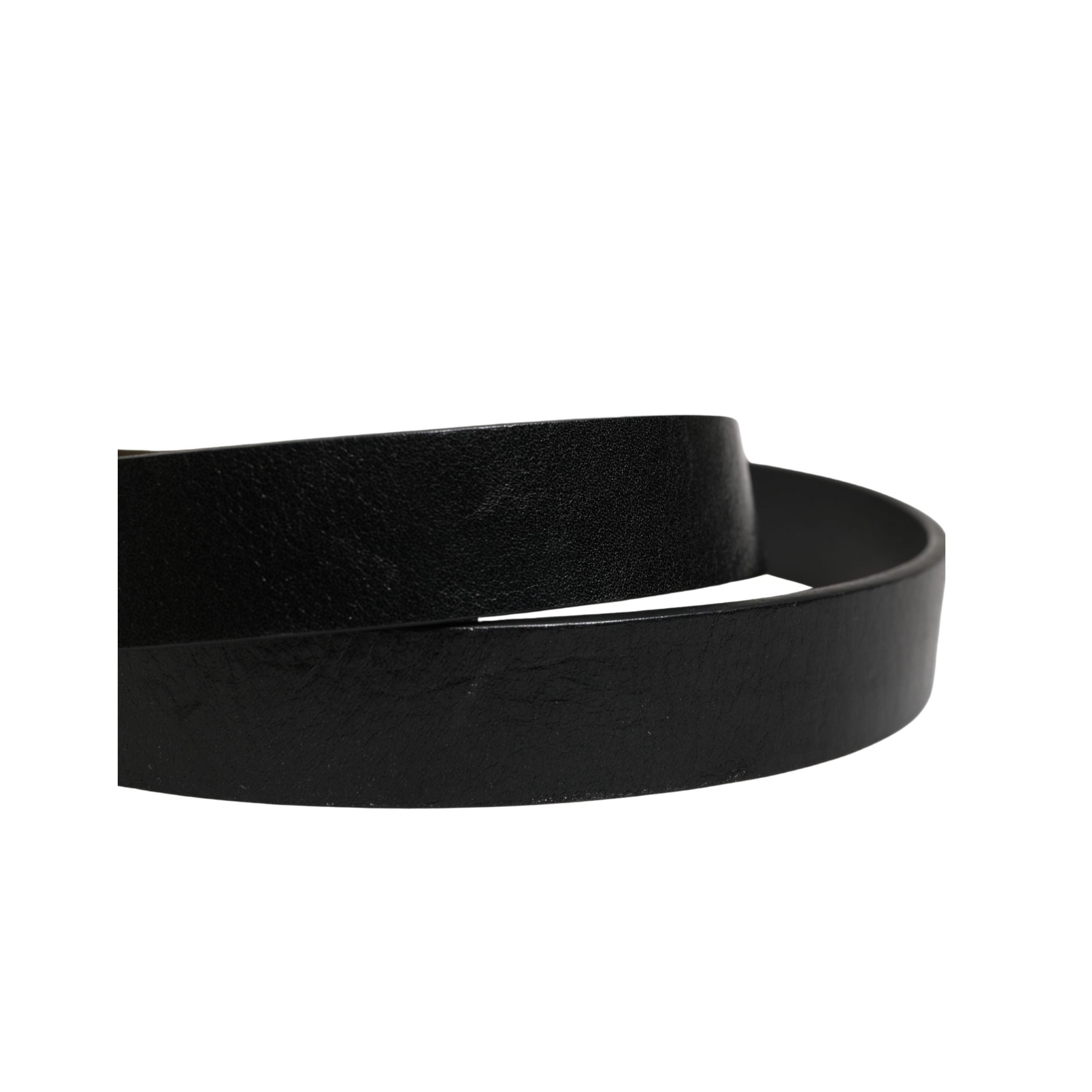 Dolce & Gabbana Black Classic Leather Logo Buckle Belt