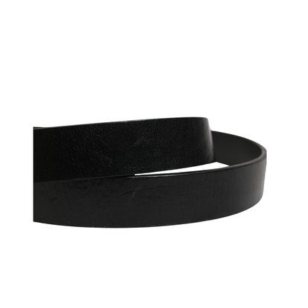 Dolce & Gabbana Black Classic Leather Logo Buckle Belt