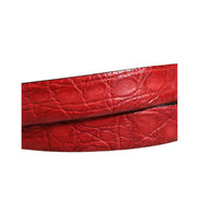 Dolce & Gabbana Red Exotic Leather Metal Buckle Belt