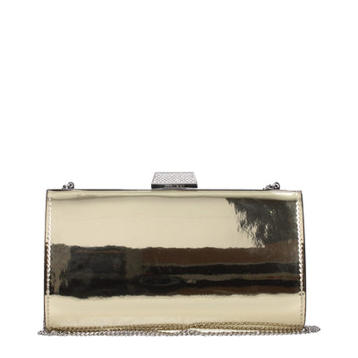 Geantă plic Jimmy Choo din piele aurie