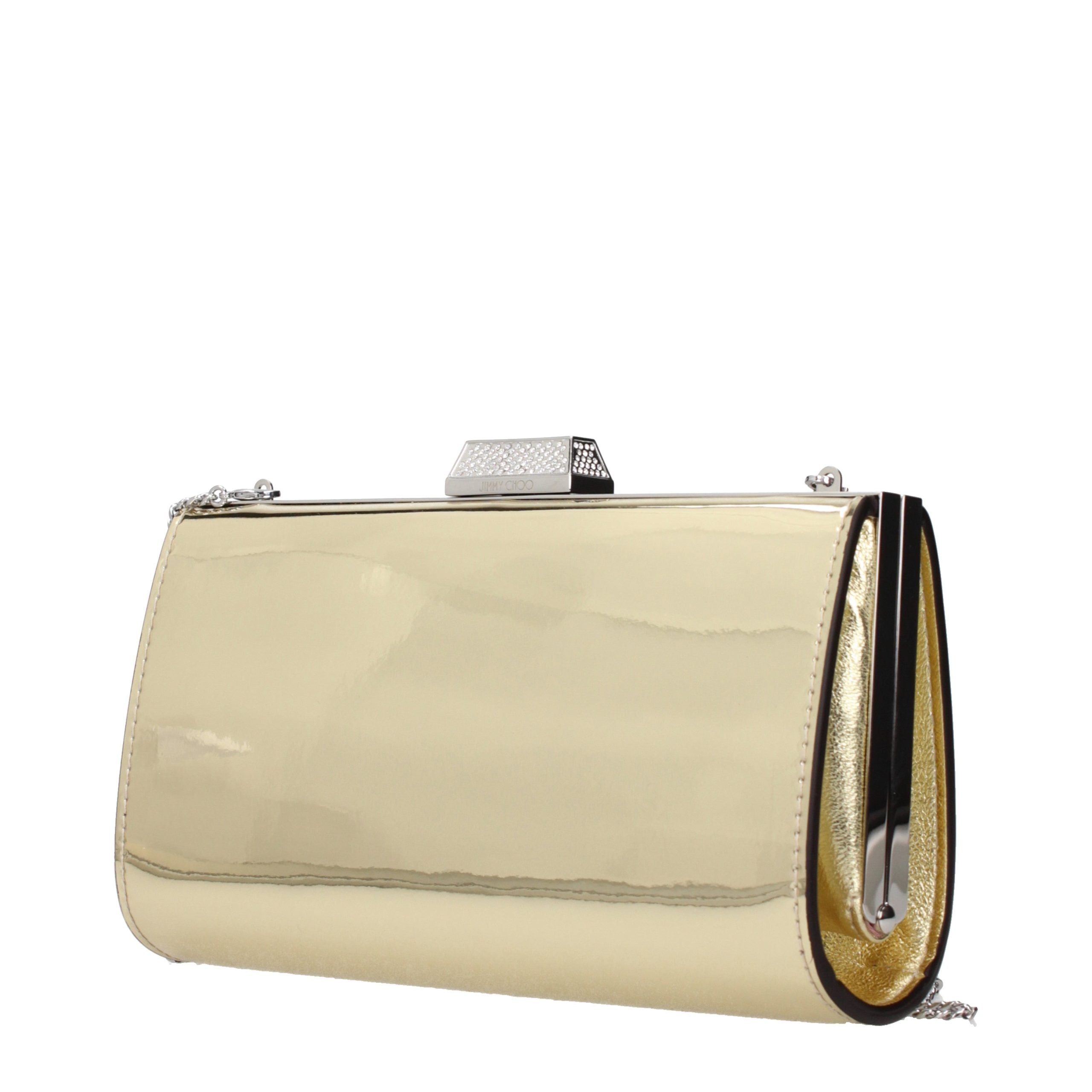Geantă plic Jimmy Choo din piele aurie