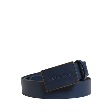 Dolce & Gabbana Blue Logo Metal Buckle Belt