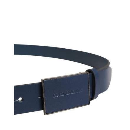 Dolce & Gabbana Blue Logo Metal Buckle Belt