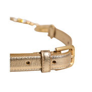 Dolce & Gabbana Gold Brass Chain Coin Embellished Metal Buckle Belt