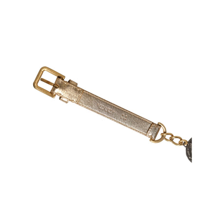 Dolce & Gabbana Gold Brass Chain Coin Embellished Metal Buckle Belt