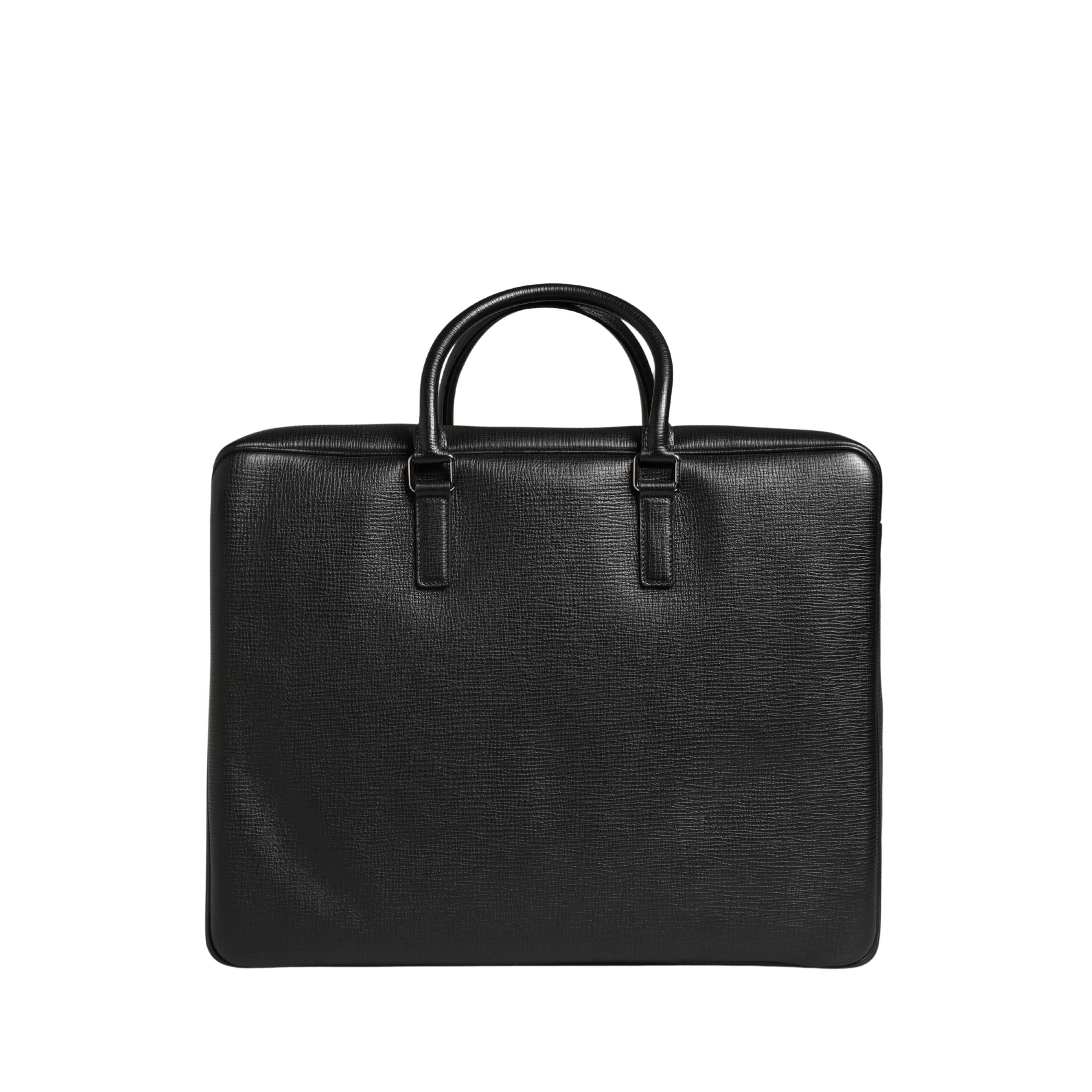 Dolce & Gabbana Black Car Man Applique Leather Weekender Borse Bag