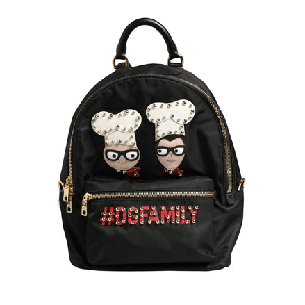Dolce & Gabbana VULCANO Negru Rucsac #DGFAMILY Embellished