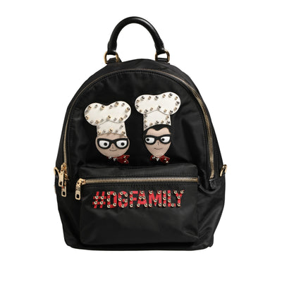 Dolce & Gabbana VULCANO Negru Rucsac #DGFAMILY Embellished
