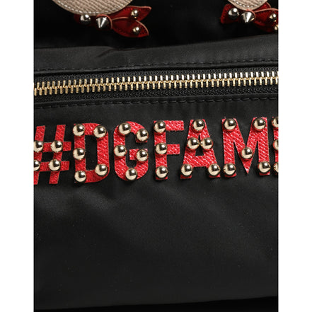 Dolce & Gabbana VULCANO Negru Rucsac #DGFAMILY Embellished