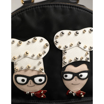 Dolce & Gabbana VULCANO Negru Rucsac #DGFAMILY Embellished
