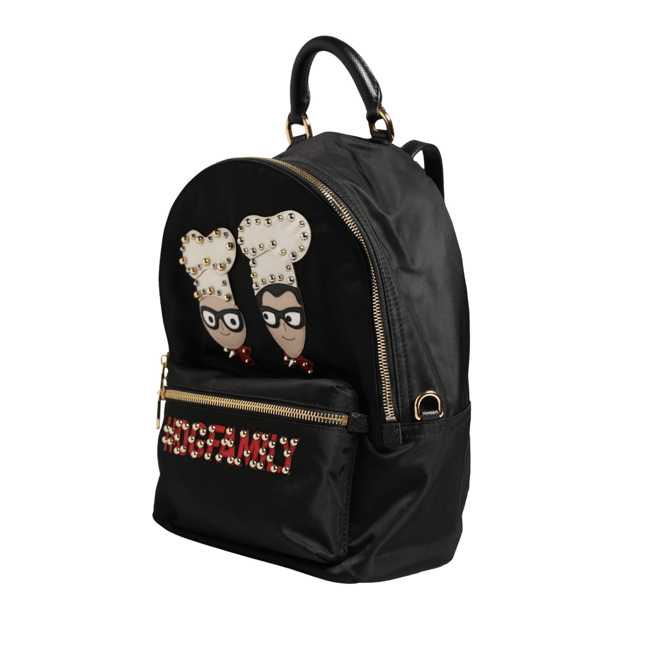 Dolce & Gabbana VULCANO Negru Rucsac #DGFAMILY Embellished