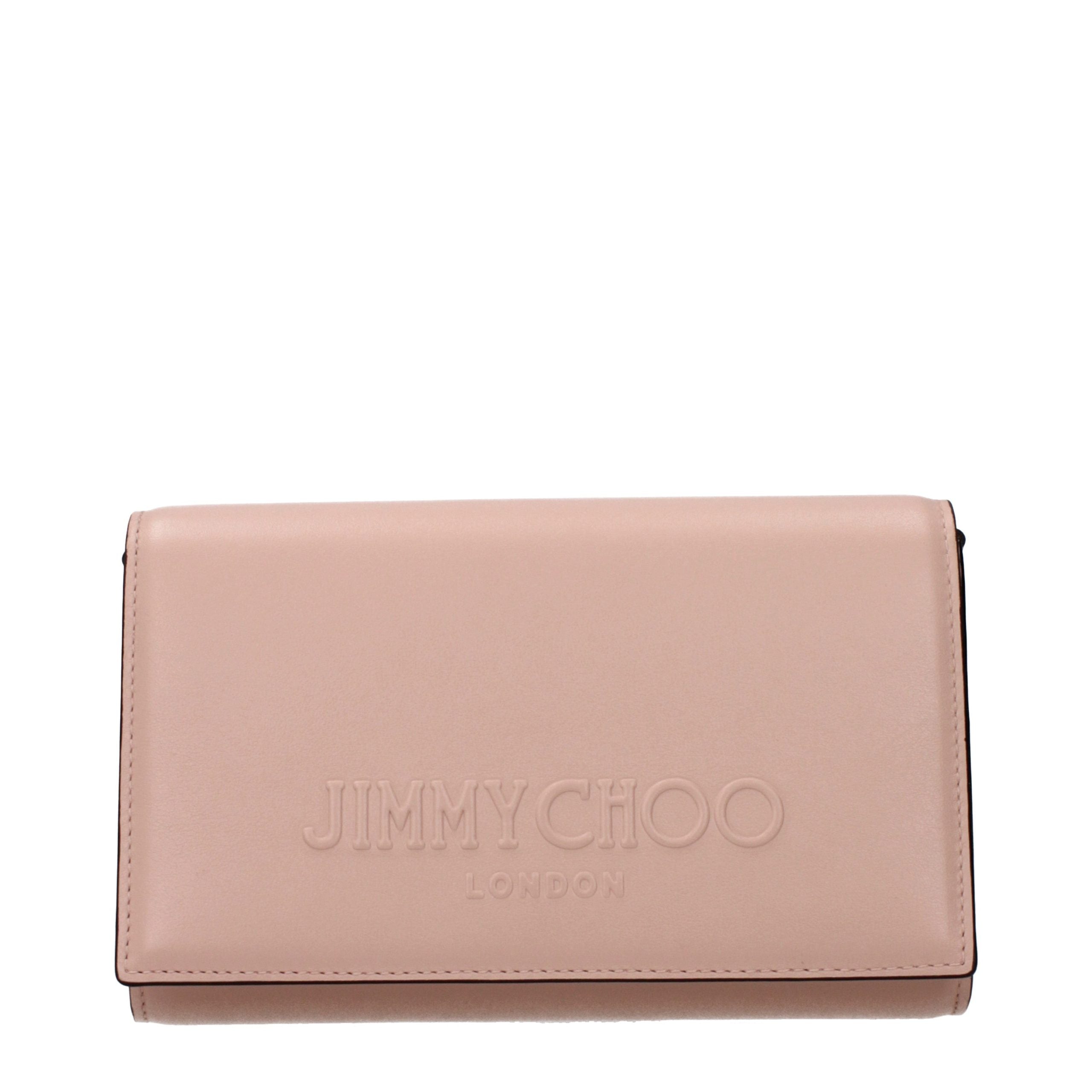 Geantă plic Jimmy Choo din piele roz