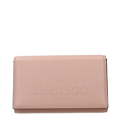 Geantă plic Jimmy Choo din piele roz