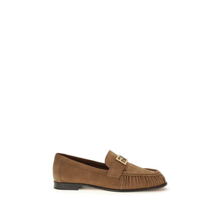 Fendi Loafers Slip-On Maro din Piele Întoarsă