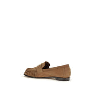Fendi Loafers Slip-On Maro din Piele Întoarsă