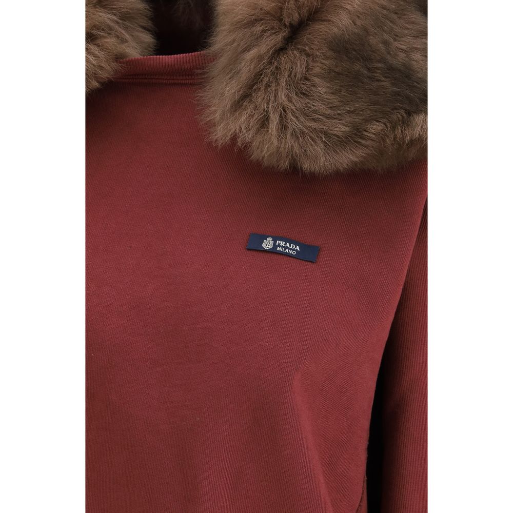 Prada Hanorac Bordeaux din Bumbac