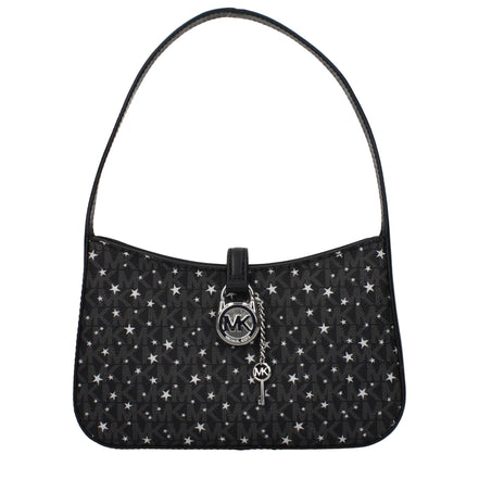 Geantă de mână Michael Kors neagră din material textil