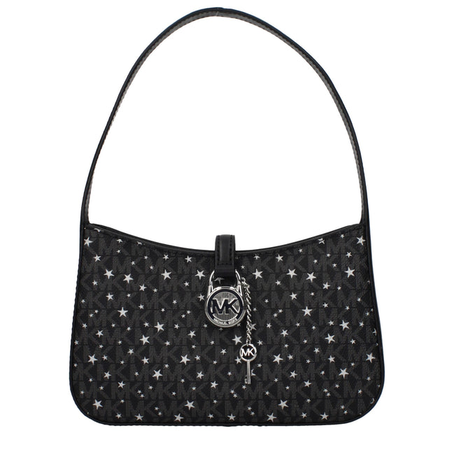 Geantă de mână Michael Kors neagră din material textil