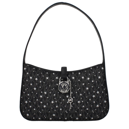 Geantă de mână Michael Kors neagră din material textil