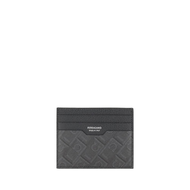 Ferragamo Portofel Gri din Piele de Vițel