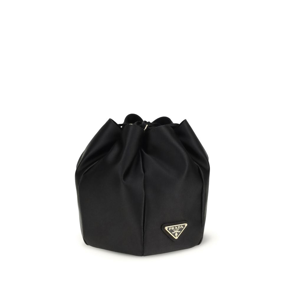 Prada Black Silk Bucket Bag