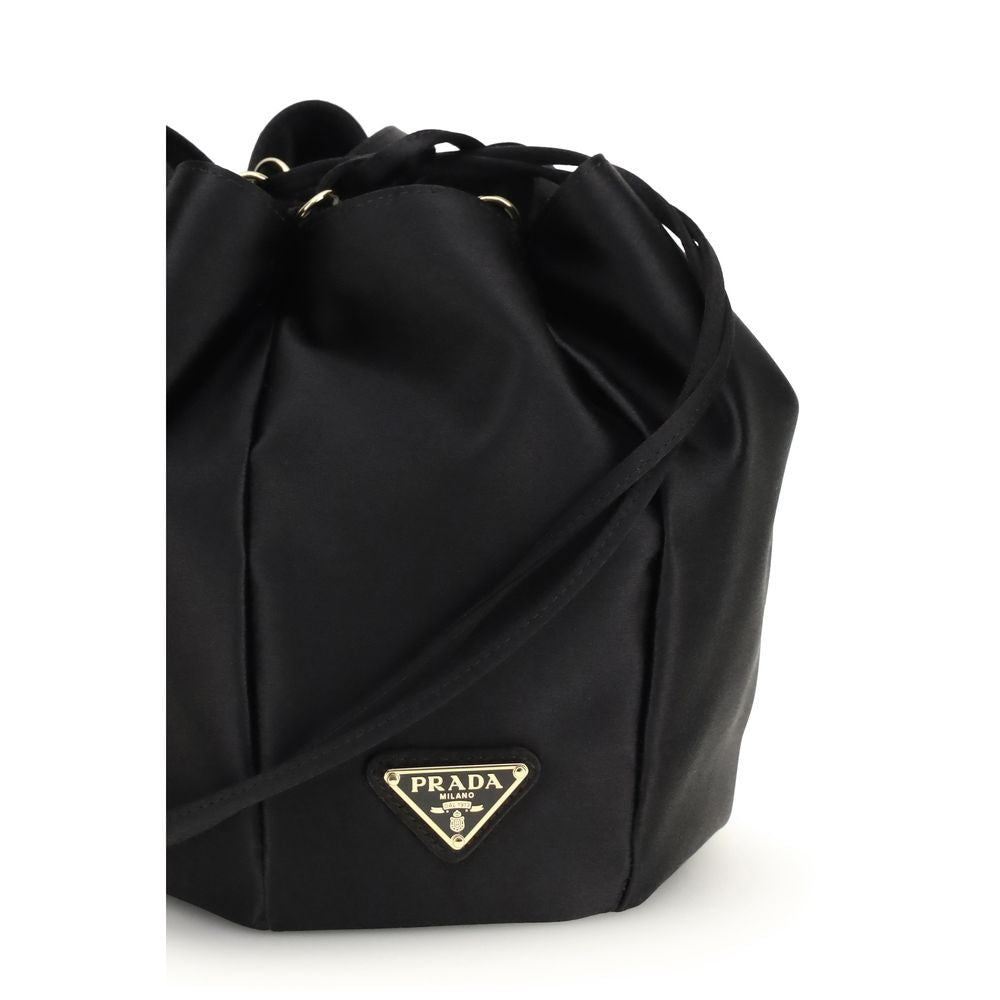 Prada Black Silk Bucket Bag