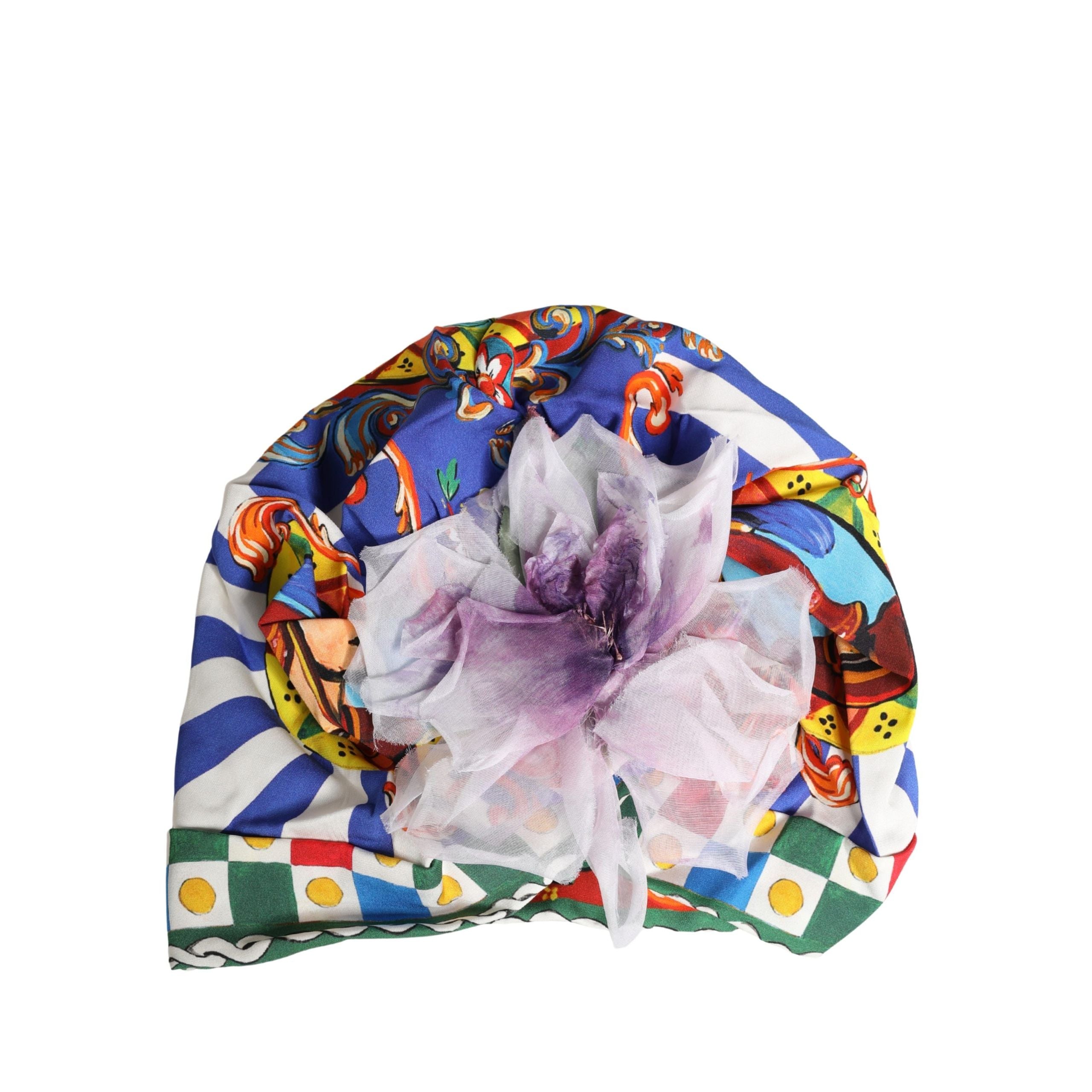 Dolce & Gabbana Multicolor Carretto Motif Turban Headwear Hat
