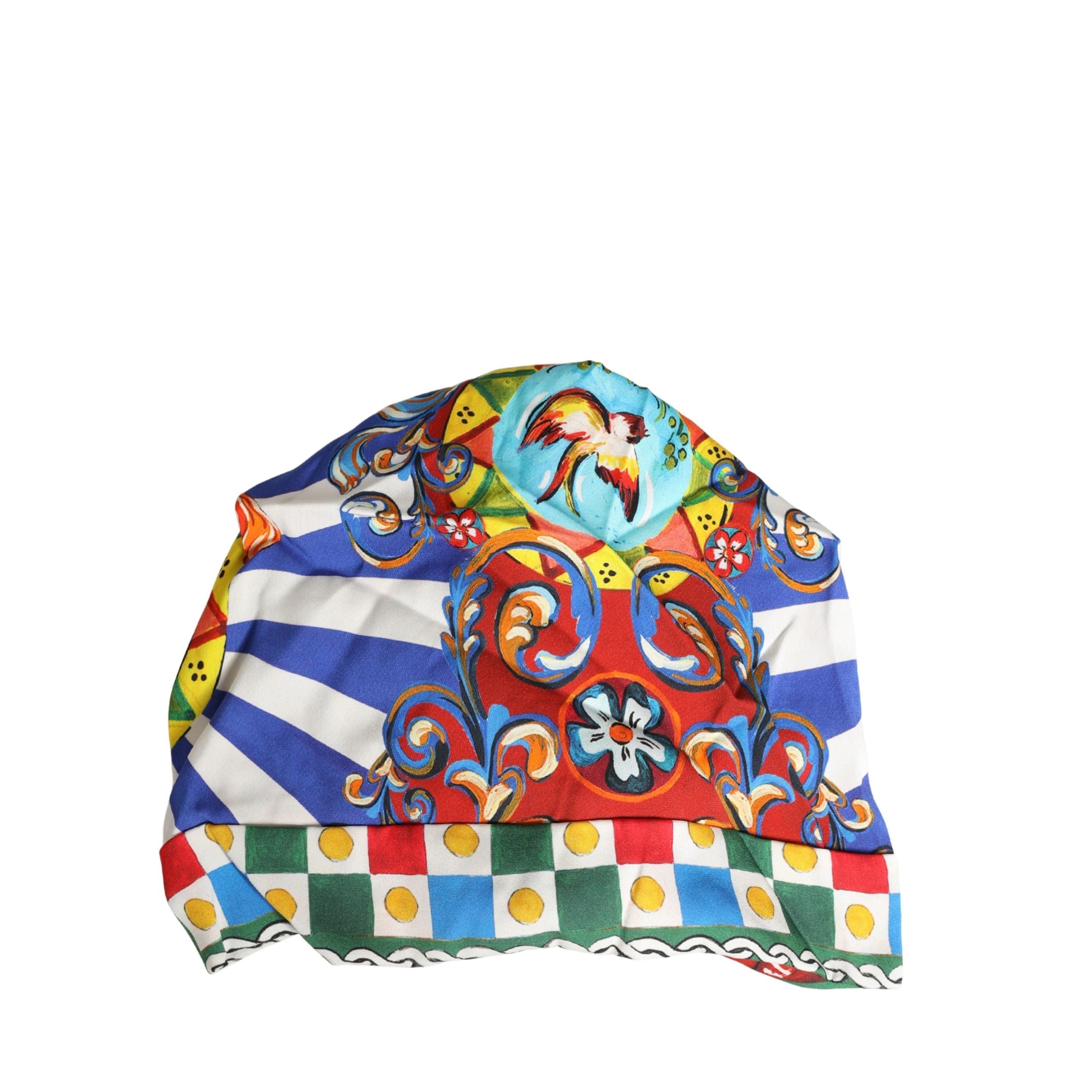 Dolce & Gabbana Multicolor Carretto Motif Turban Headwear Hat