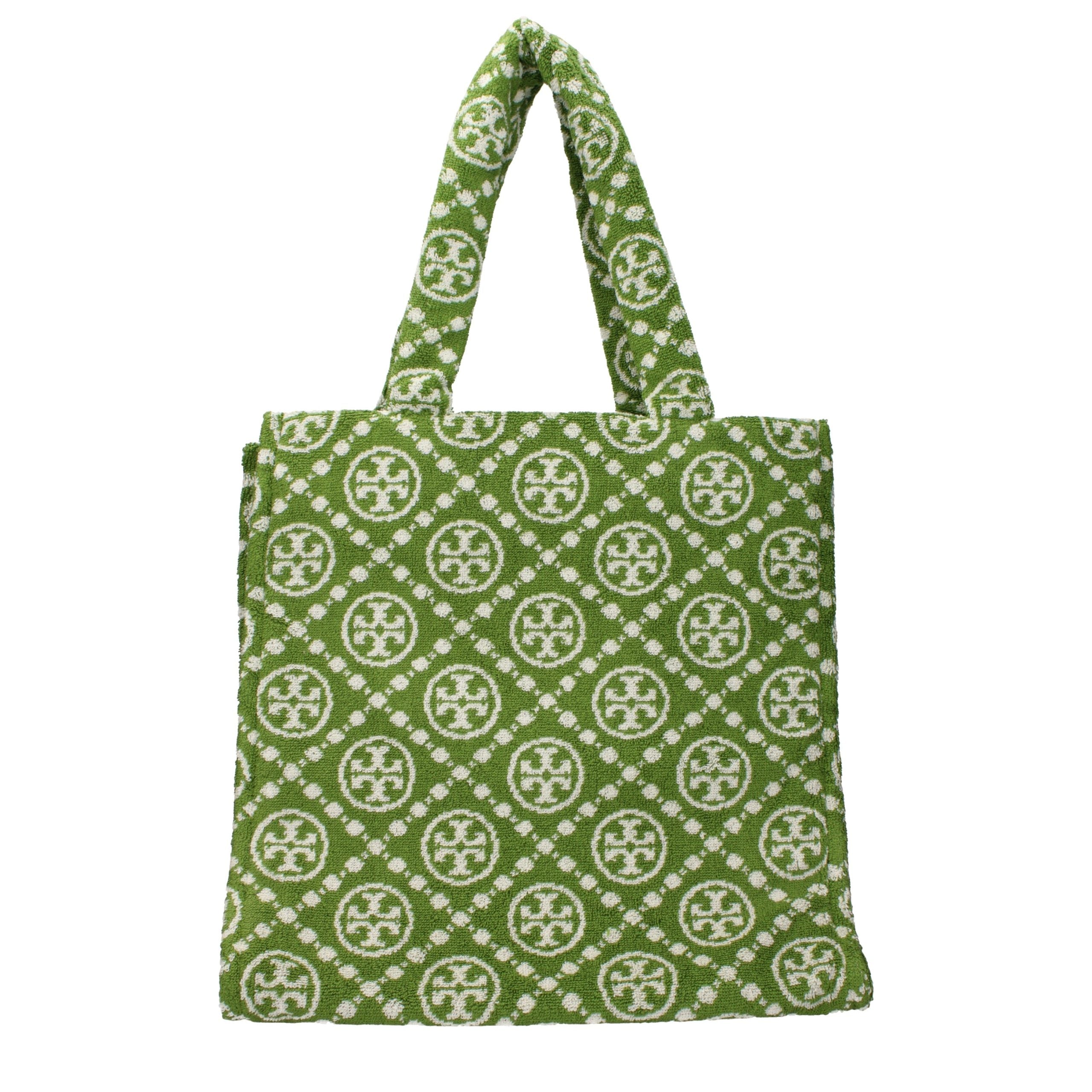 Geantă de umăr Tory Burch verde, tip bumbac