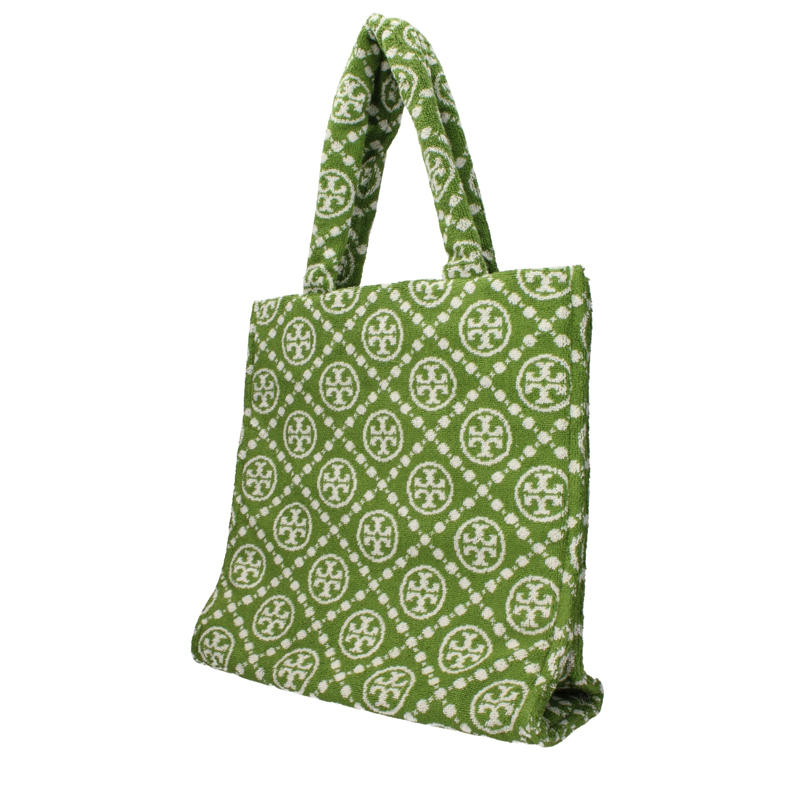 Geantă de umăr Tory Burch verde, tip bumbac