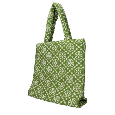 Geantă de umăr Tory Burch verde, tip bumbac