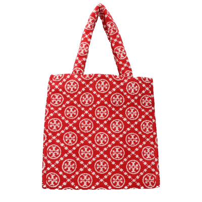 Geantă de umăr Tory Burch roșie, din material tip bumbac