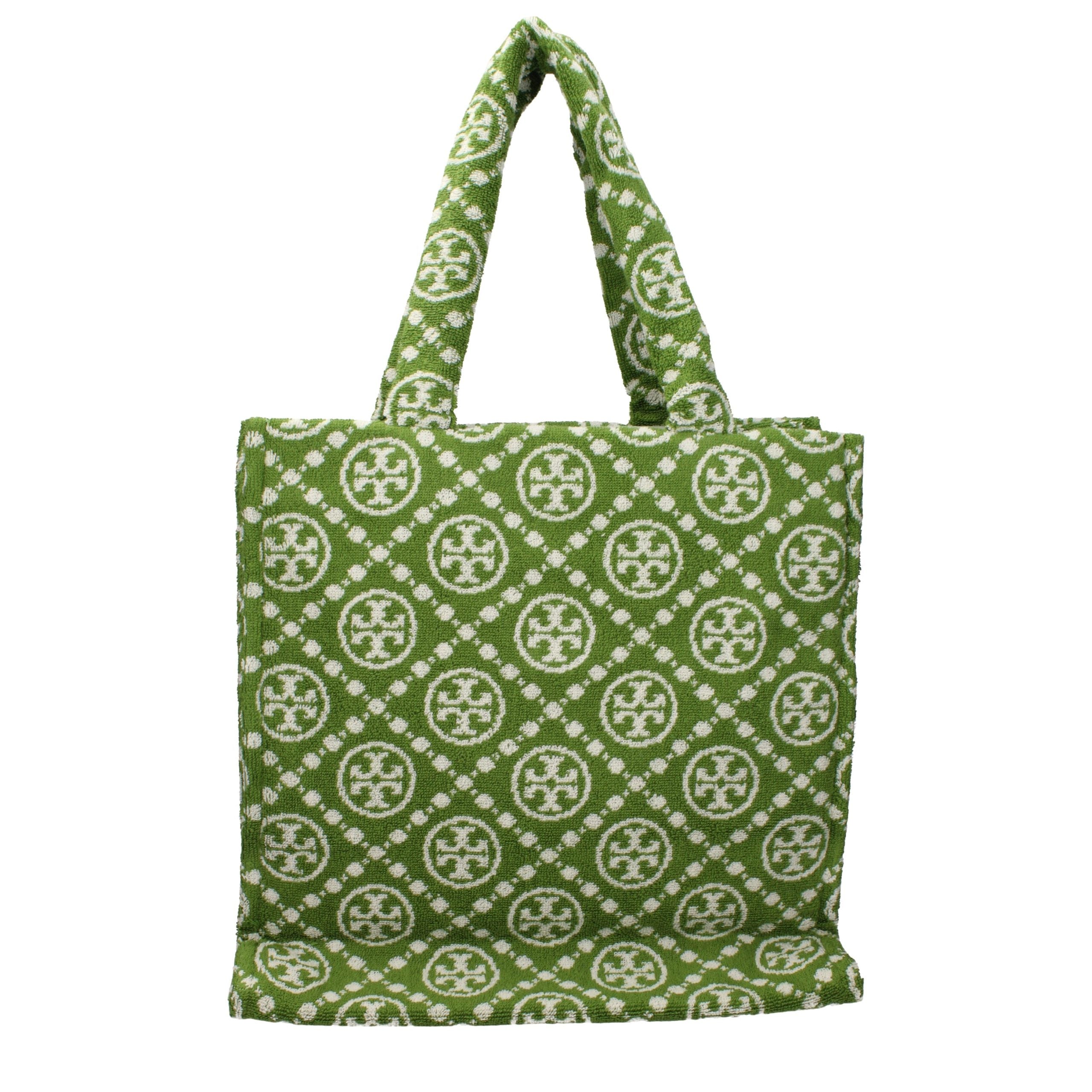 Geantă de umăr Tory Burch verde, tip bumbac