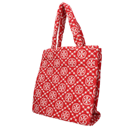 Geantă de umăr Tory Burch roșie, din material tip bumbac