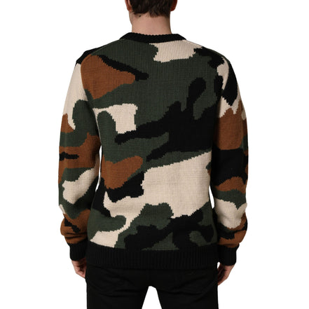 Dolce & Gabbana Pulover multicolor camuflaj tricotat intarsia