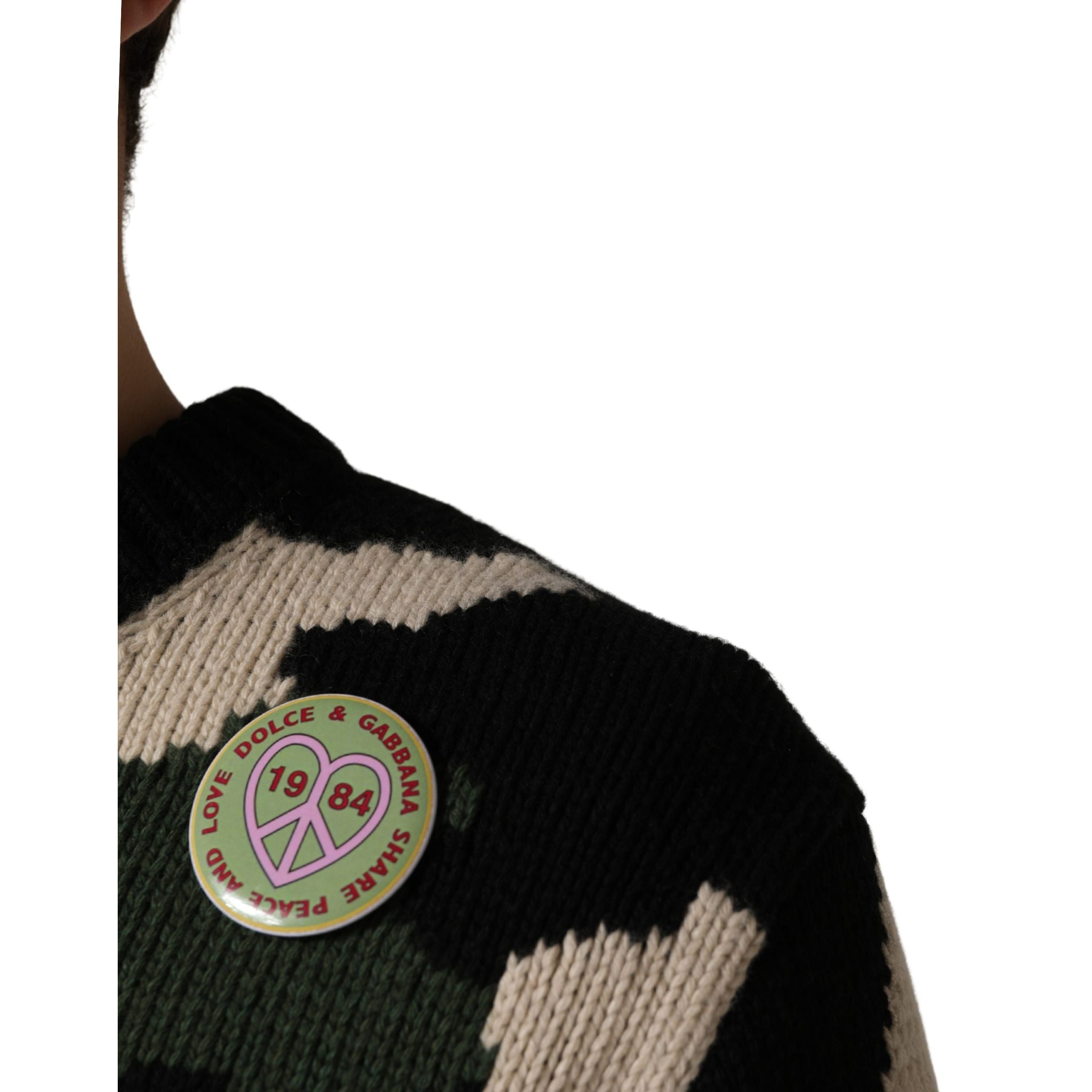 Dolce & Gabbana Pulover multicolor camuflaj tricotat intarsia