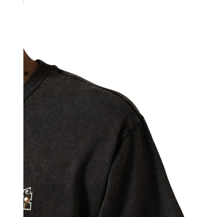 Tricou Dolce & Gabbana Gri cu Guler Rotund și Logo Decorat