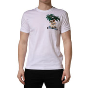 Dolce & Gabbana White Palm Embroidered Crew Neck T-shirt