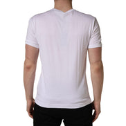 Dolce & Gabbana White Palm Embroidered Crew Neck T-shirt